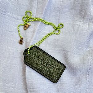 Coach leather tag necklace/bag charm